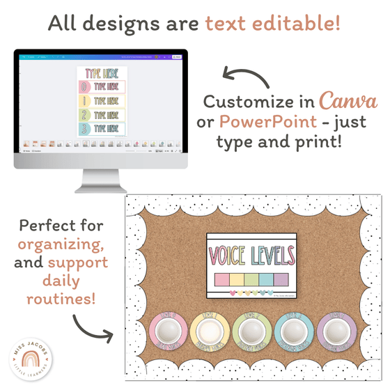 Voice Level Display | PASTELS Classroom Decor - Miss Jacobs Little Learners