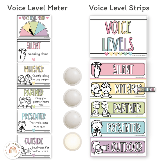 Voice Level Display | PASTELS Classroom Decor - Miss Jacobs Little Learners