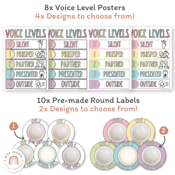 Voice Level Display | PASTELS Classroom Decor - Miss Jacobs Little Learners