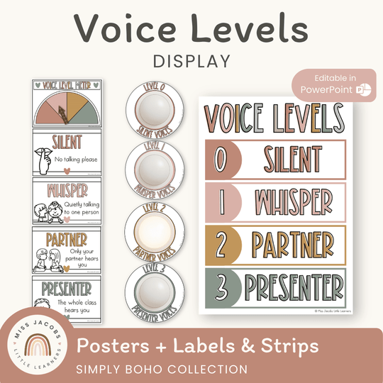 Voice Level Display | SIMPLE BOHO Classroom Decor