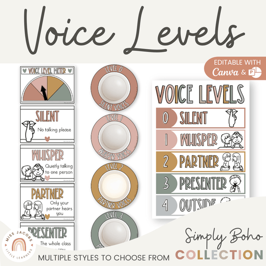 Voice Level Display | SIMPLE BOHO Classroom Decor