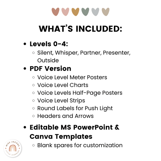 Voice Level Display | SIMPLE BOHO Classroom Decor - Miss Jacobs Little Learners