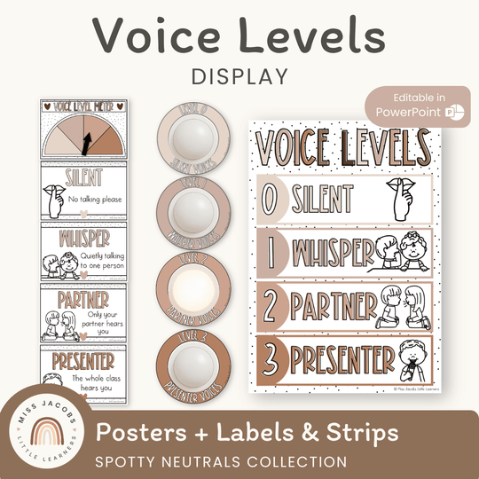 Voice Level Display | SPOTTY NEUTRALS Classroom Decor