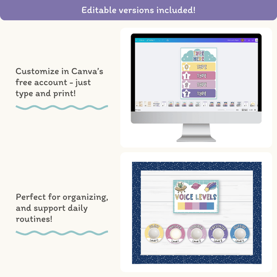 Voice Levels Chart - Dreamy Space Theme Classroom Decor - Miss Jacobs Little Learners