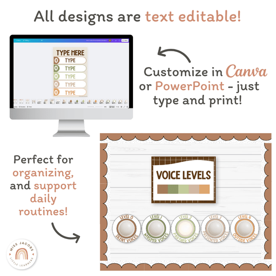 Voice Levels Chart - Woodland Theme Classroom Decor - Miss Jacobs Little Learners