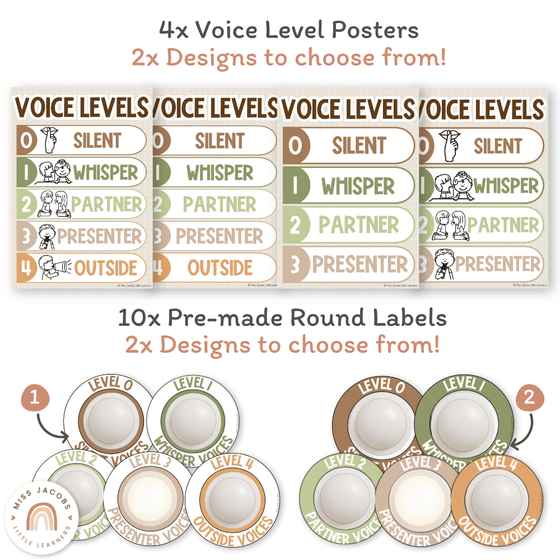 Voice Levels Chart - Woodland Theme Classroom Decor - Miss Jacobs Little Learners