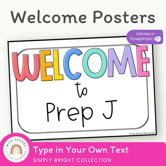 Welcome Posters | Brights | Classroom Decor