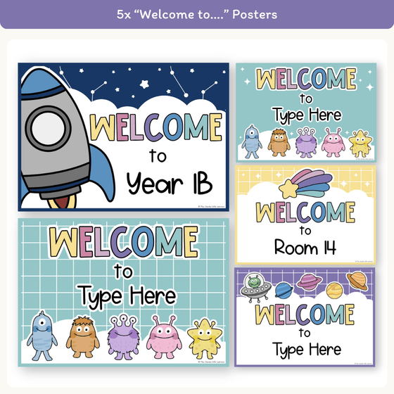 Welcome Posters - Dreamy Space Classroom Decor - Miss Jacobs Little Learners