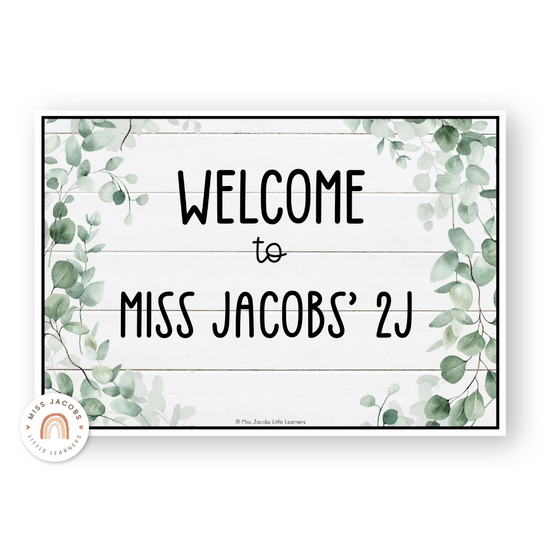 Welcome Posters - Modern Botanical Classroom Decor - Miss Jacobs Little Learners