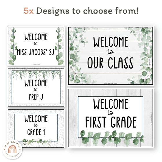 Welcome Posters - Modern Botanical Classroom Decor - Miss Jacobs Little Learners