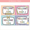 Welcome Posters - Pastel Composition Notebook Classroom Decor - Miss Jacobs Little Learners