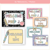 Welcome Posters - Pastel Composition Notebook Classroom Decor - Miss Jacobs Little Learners