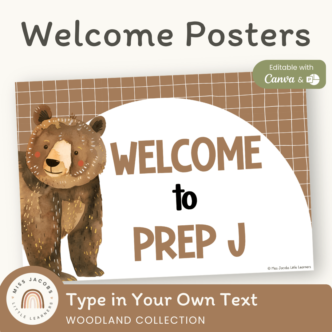 Welcome Posters - Woodland Theme Classroom Decor - Miss Jacobs – Miss ...