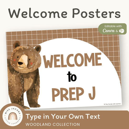 Welcome Posters - Woodland Theme Classroom Decor