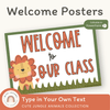 Welcome Sign - Cute Jungle Animals Decor - Miss Jacobs Little Learners