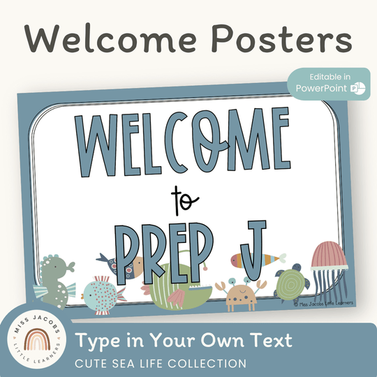 Welcome Sign - Cute Sea Life Classroom Decor