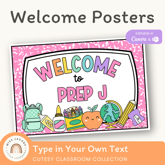 Welcome Sign - Cutesy Classroom Decor