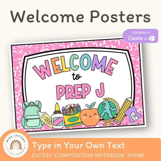 Welcome Sign - Cutesy Classroom Decor - Miss Jacobs Little Learners