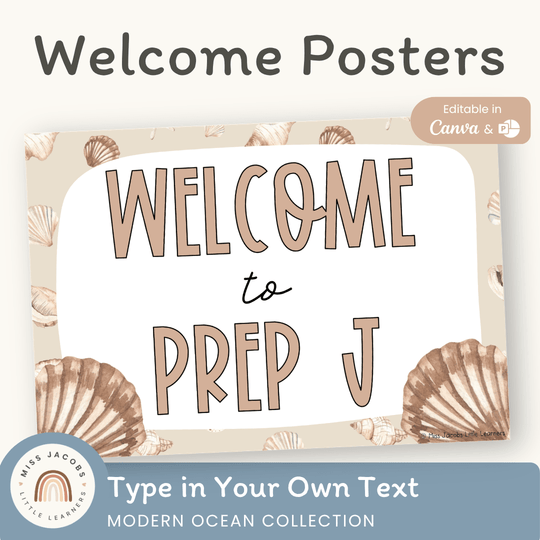 Welcome Sign - Modern Ocean Classroom Decor