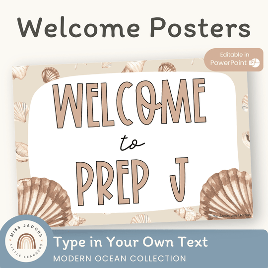 Welcome Sign - Modern Ocean Classroom Decor