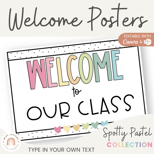 Welcome Sign - Spotty Pastel Classroom Decor