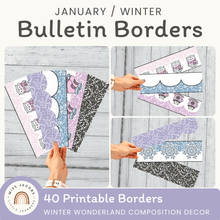  Winter Bulletin Board Borders - Composition Notebook Classroom Decor - Miss Jacobs Little Learners