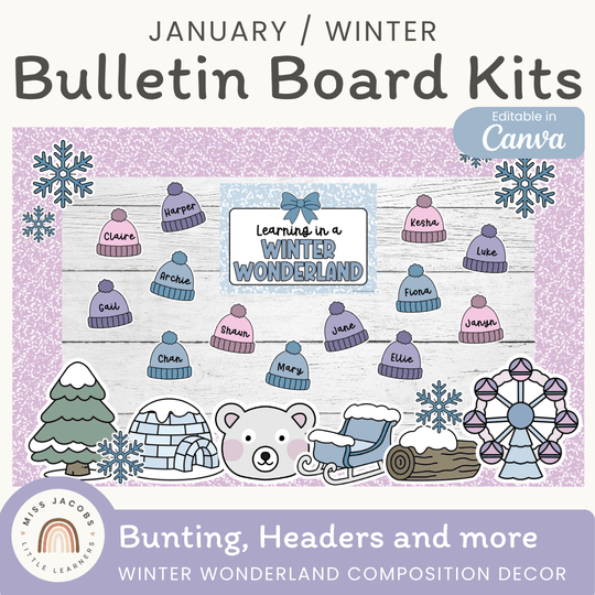 Winter Bulletin Board Kit - Composition Notebook Classroom Decor
