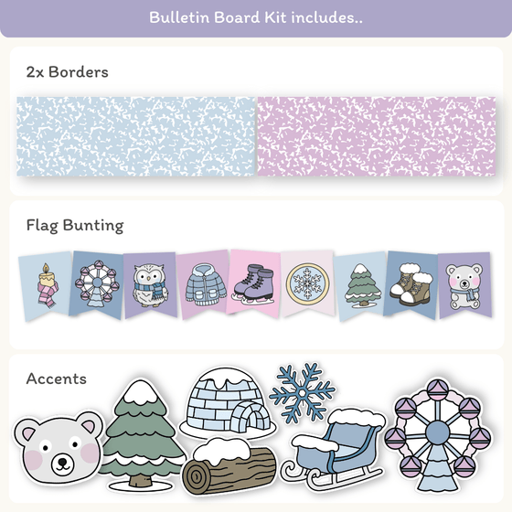 Winter Bulletin Board Kit - Composition Notebook Classroom Decor - Miss Jacobs Little Learners