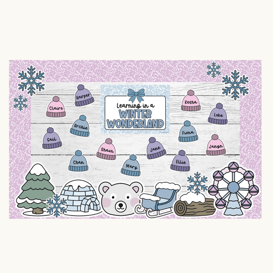 Winter Bulletin Board Kit - Composition Notebook Classroom Decor - Miss Jacobs Little Learners