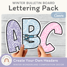  Winter Bulletin Board Letters - Composition Notebook Classroom Decor - Miss Jacobs Little Learners
