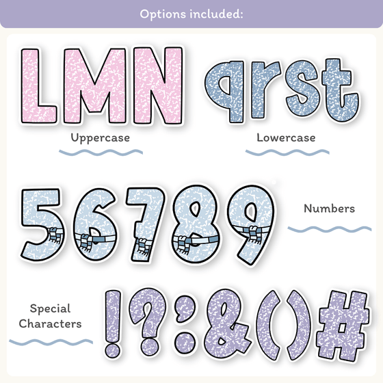 Winter Bulletin Board Letters - Composition Notebook Classroom Decor - Miss Jacobs Little Learners