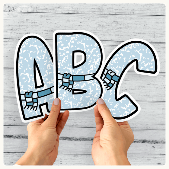 Winter Bulletin Board Letters - Composition Notebook Classroom Decor - Miss Jacobs Little Learners