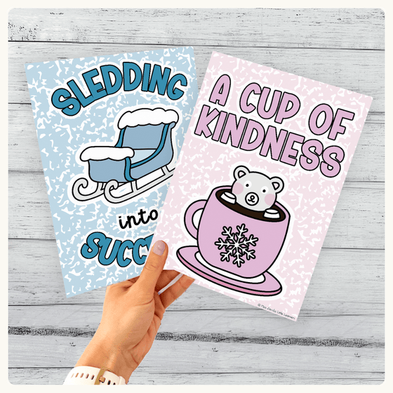 Winter Classroom Posters - Composition Notebook Classroom Decor - Miss Jacobs Little Learners