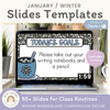 Winter Morning Slides Templates - Composition Notebook Theme - Miss Jacobs Little Learners
