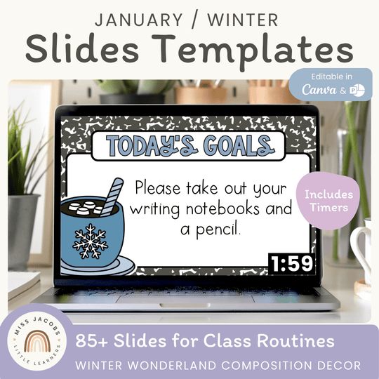 Winter Morning Slides Templates - Composition Notebook Theme