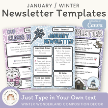  Winter Newsletters Templates - Composition Notebook Classroom Decor - Miss Jacobs Little Learners