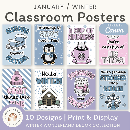 Winter Wonderland Classroom Posters Classroom Decor
