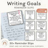 Writing Goals - Reminder Slips | Editable - Miss Jacobs Little Learners