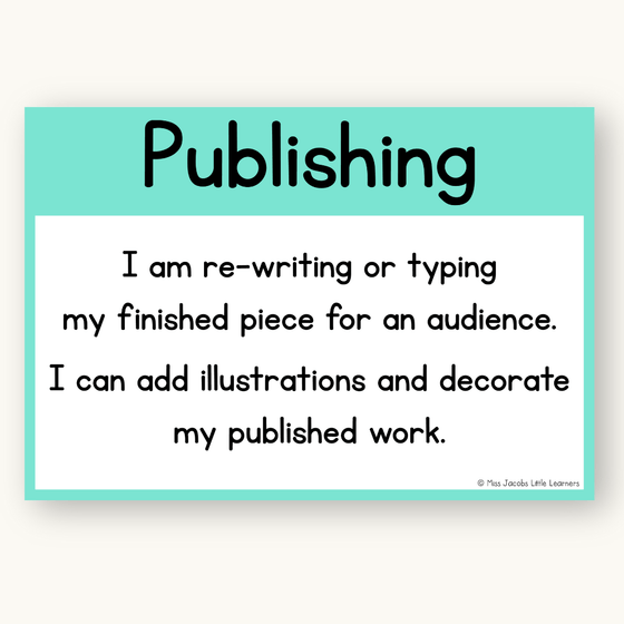 Writing Process Posters - Bright Theme - Miss Jacobs Little Learners