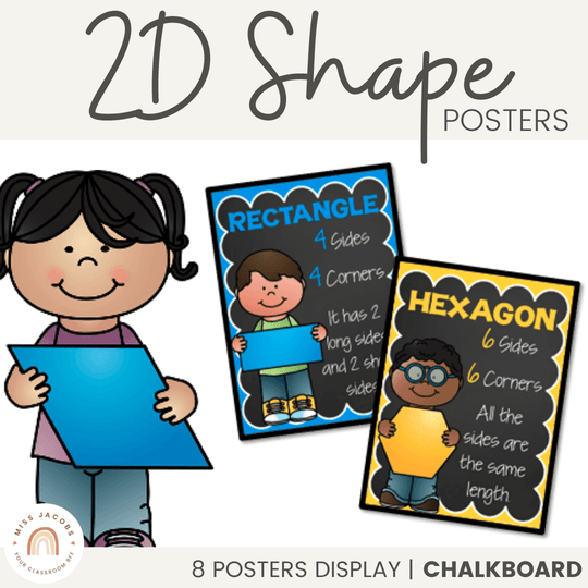 2D Shape Posters | Chalkboard