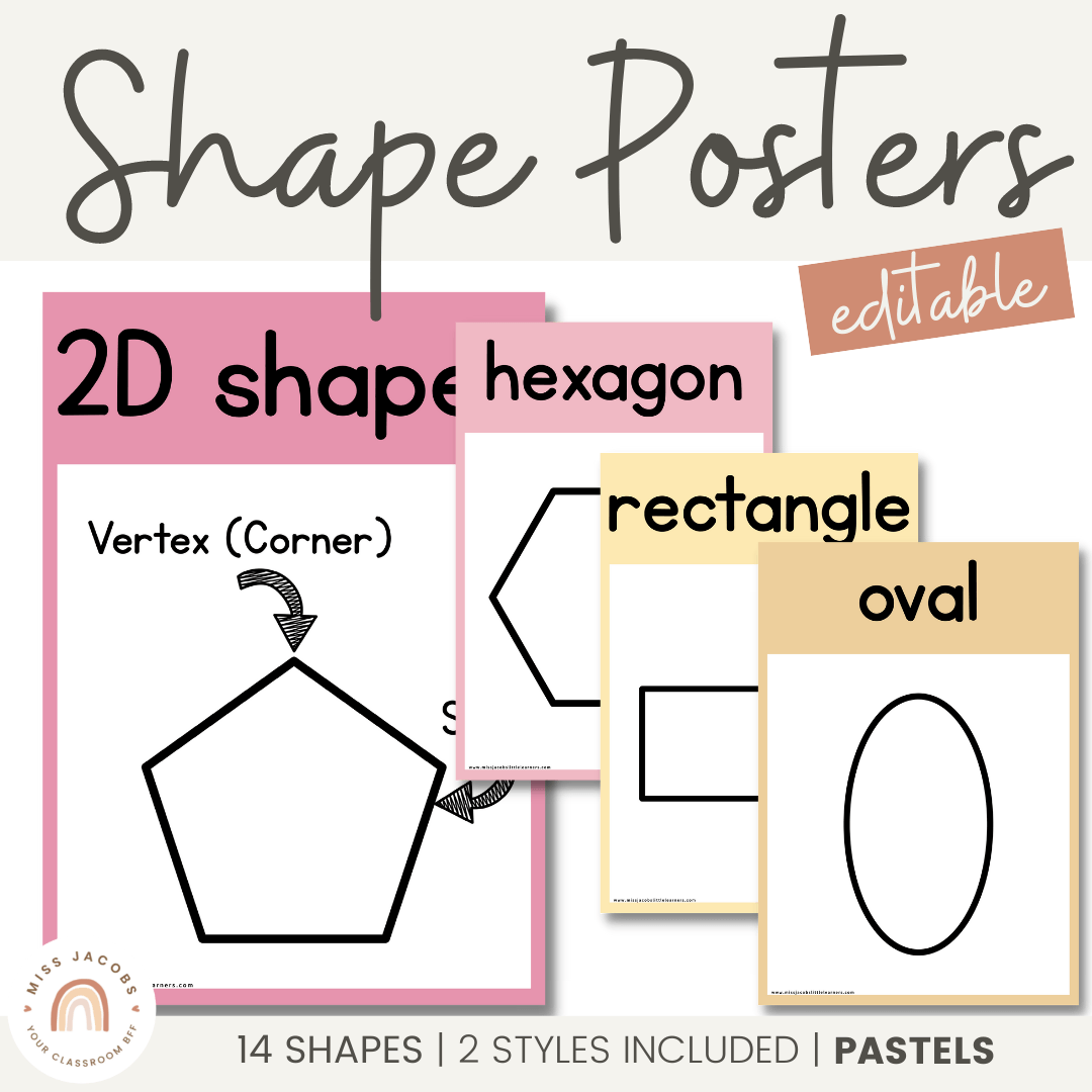 2D Shape Posters | PASTELS - Default Title - Miss Jacobs Little Learners