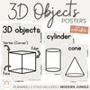 3D Objects / 3D Shapes Posters | MODERN JUNGLE decor - Miss Jacobs Little Learners