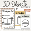 3D Shape Posters | Daisy Gingham Neutral Math Classroom Decor | 3D Objects - Miss Jacobs Little Learners