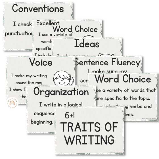 6+1 Traits of Writing Posters | MODERN JUNGLE decor - Miss Jacobs Little Learners