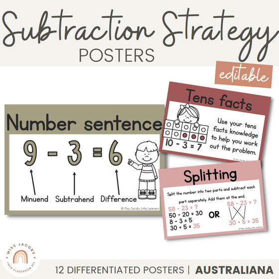 Subtraction Strategy Posters | AUSTRALIANA decor