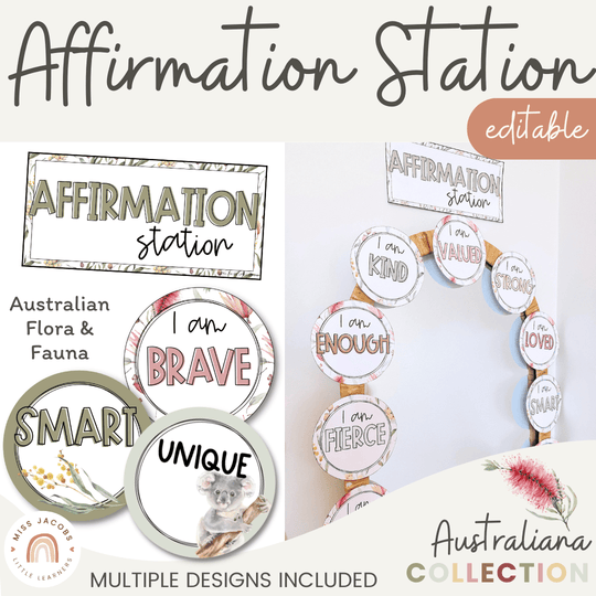 Affirmation Station - Australiana Classroom Decor