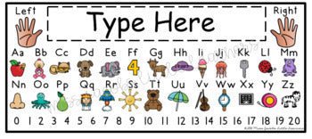 Alphabet Desk Strips with Number Line | Student Name Tags - Editable - Miss Jacobs Little Learners