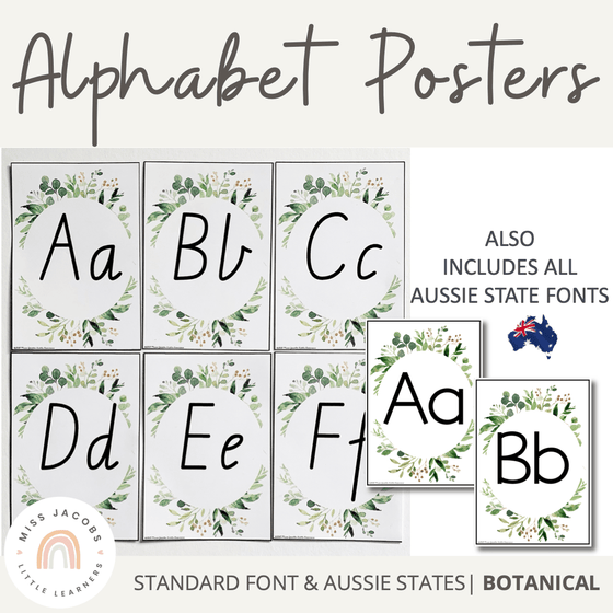 Alphabet Posters | Botanical Decor - Miss Jacobs Little Learners