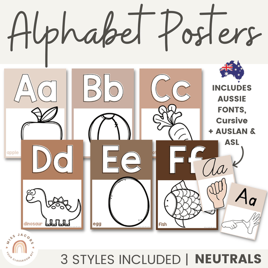 ALPHABET POSTERS | OMBRE NEUTRALS