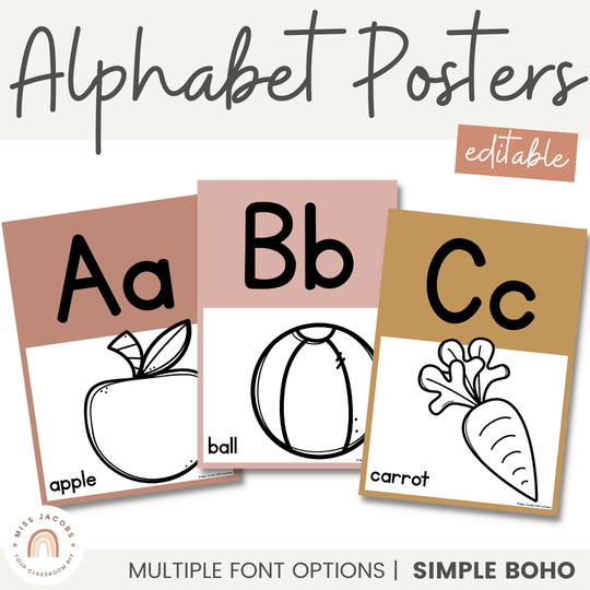ALPHABET POSTERS | SIMPLE BOHO